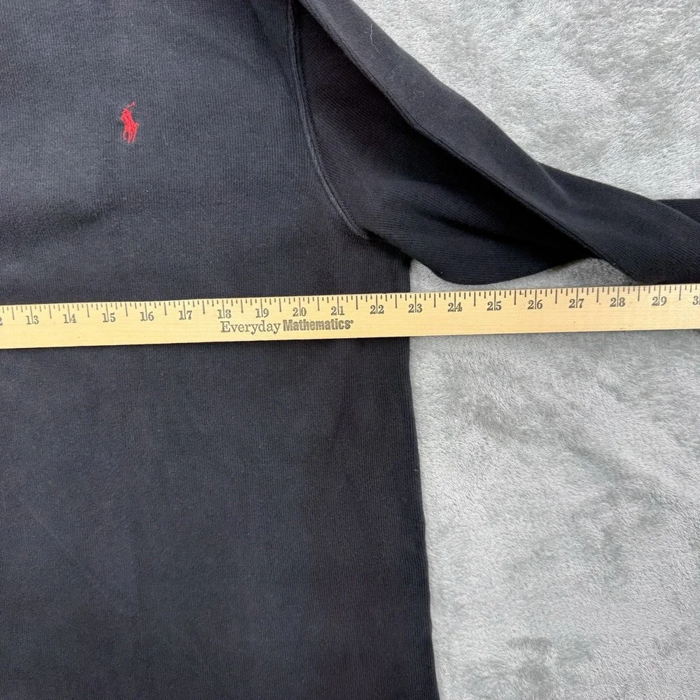 Vintage Polo Ralph Lauren Black Mens Large Quarter Zip Pullover Sweater